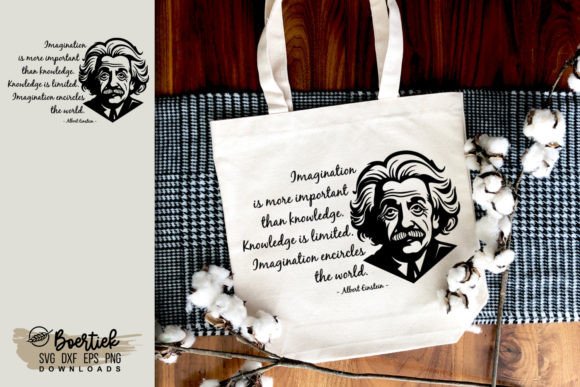 Albert Einstein with Quote SVG File for Crafts and Graphics