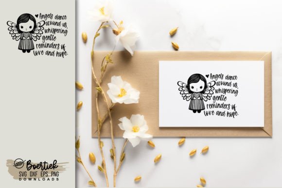 Angel with Uplifting Quote SVG File for Crafts and Graphics