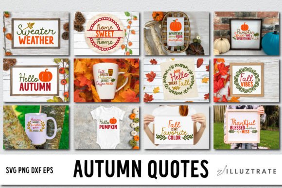 Autumn Quote Bundle Fall Quote SVG for Crafts and Graphics