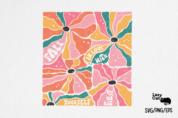 Boho Retro Floral Quote SVG PNG for Crafts and Graphics