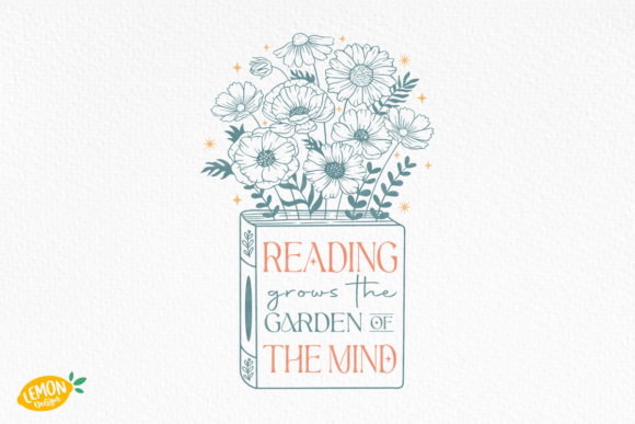 Book Flowers Quote SVG Design for Crafts and Graphics