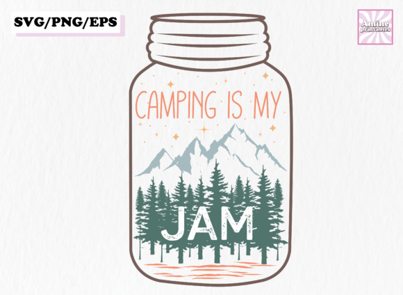 Camping Jar Quote SVG Design Sublimation for Crafts and Graphics