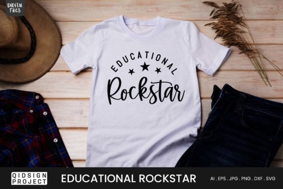 Educational Rockstar Teacher Quote SVG for Crafts and Graphics