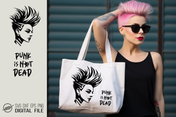 Punk Girl 2 with Quote SVG File for Graphics and Crafts