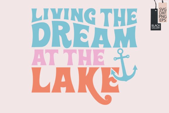 Retro Summer Lake Quote SVG Design for Crafts and Graphics